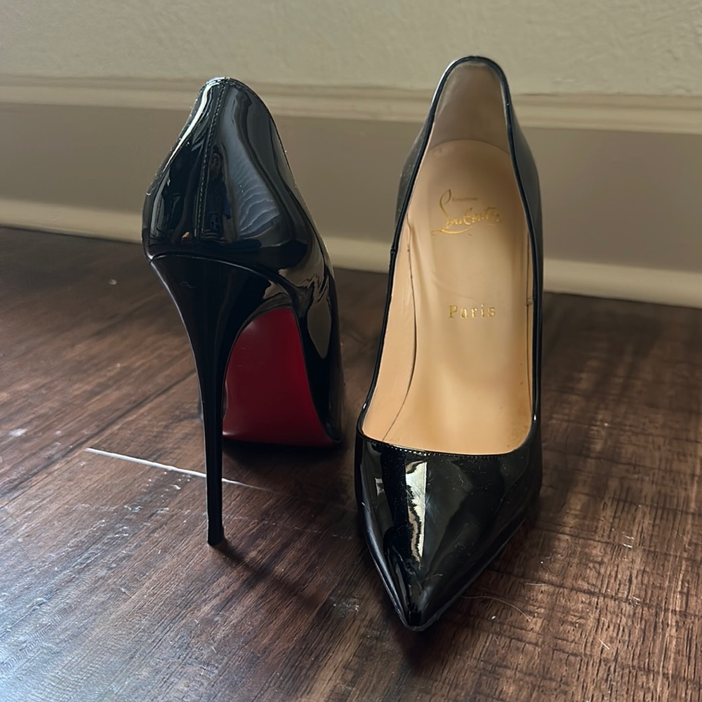 Christian Loubitin Kate 100mm Pumps - patent calf - black - size 37.5